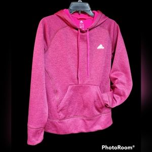 Adidas Climawarm Size Small ladies hoodie thumb holes pocket fuchsia pink fleece